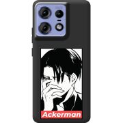 Черный чехол BoxFace Motorola Edge 50 Pro Attack On Titan - Ackerman