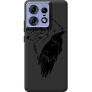 Черный чехол BoxFace Motorola Edge 50 Pro Wolf and Raven