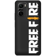 Черный чехол BoxFace Xiaomi Poco F3 Free Fire White Logo