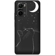Черный чехол BoxFace Xiaomi Poco F3 Місячний кіт
