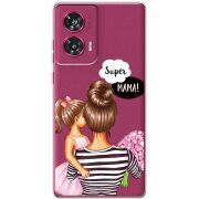 Прозрачный чехол BoxFace Motorola Edge 50 Fusion Super Mama and Daughter