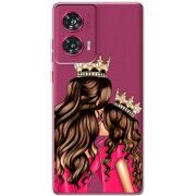 Прозрачный чехол BoxFace Motorola Edge 50 Fusion Queen and Princess
