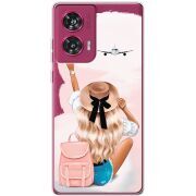 Прозрачный чехол BoxFace Motorola Edge 50 Fusion Travel Girl