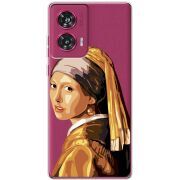 Прозрачный чехол BoxFace Motorola Edge 50 Fusion Девушка с жемчужной серёжкой