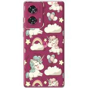 Прозрачный чехол BoxFace Motorola Edge 50 Fusion Unicorns