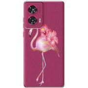 Прозрачный чехол BoxFace Motorola Edge 50 Fusion Floral Flamingo