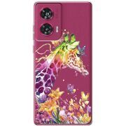 Прозрачный чехол BoxFace Motorola Edge 50 Fusion Colorful Giraffe