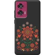 Черный чехол BoxFace Motorola Edge 50 Fusion Ukrainian Ornament