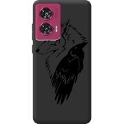 Черный чехол BoxFace Motorola Edge 50 Fusion Wolf and Raven