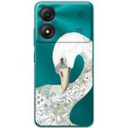 Прозрачный чехол BoxFace ZTE Blade A34 Swan