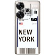 Прозрачный чехол BoxFace Poco F6 Ticket New York
