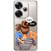 Прозрачный чехол BoxFace Poco F6 Super Mama and Son