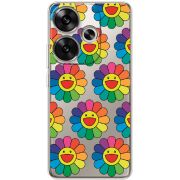 Прозрачный чехол BoxFace Poco F6 Hippie Flowers