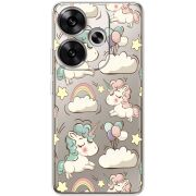 Прозрачный чехол BoxFace Poco F6 Unicorns