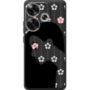 Черный чехол BoxFace Poco F6 Flower Hair