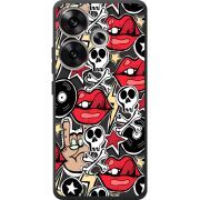 Черный чехол BoxFace Poco F6 Rock Graffiti