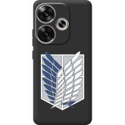 Черный чехол BoxFace Poco F6 Атака Титанов Крылья Свободы