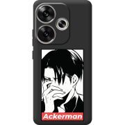 Черный чехол BoxFace Poco F6 Attack On Titan - Ackerman