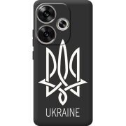 Черный чехол BoxFace Poco F6 Тризуб монограмма ukraine