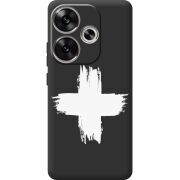 Черный чехол BoxFace Poco F6 Білий хрест ЗСУ