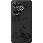 Черный чехол BoxFace Poco F6 Mountains