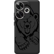 Черный чехол BoxFace Poco F6 Grizzly Bear