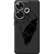 Черный чехол BoxFace Poco F6 Wolf and Raven