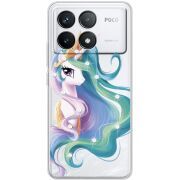Чехол со стразами Poco F6 Pro Unicorn Queen