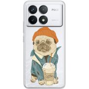 Прозрачный чехол BoxFace Poco F6 Pro Dog Coffeeman