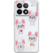 Прозрачный чехол BoxFace Poco F6 Pro с 3D-глазками Mouse