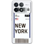 Прозрачный чехол BoxFace Poco F6 Pro Ticket New York