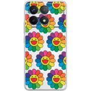 Прозрачный чехол BoxFace Poco F6 Pro Hippie Flowers
