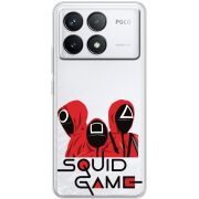 Прозрачный чехол BoxFace Poco F6 Pro siquid game люди в красном