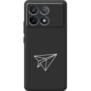 Черный чехол BoxFace Poco F6 Pro Paper Plane