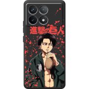Черный чехол BoxFace Poco F6 Pro Атака Титанов Леви