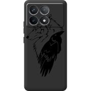 Черный чехол BoxFace Poco F6 Pro Wolf and Raven
