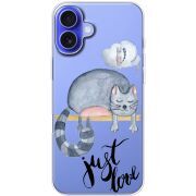 Прозрачный чехол BoxFace Apple iPhone 16 Plus Just Love