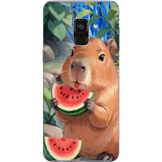 Чехол Uprint Samsung A730 Galaxy A8 Plus 2018 Капібара з кавуном