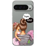 Прозрачный чехол BoxFace Google Pixel 9 Pro XL Super Mama and Daughter