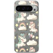Прозрачный чехол BoxFace Google Pixel 9 Pro XL Unicorns