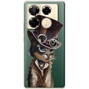 Прозрачный чехол BoxFace Infinix Note 40 Pro Steampunk Cat