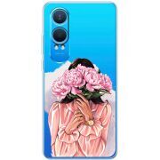 Прозрачный чехол BoxFace OnePlus Nord CE 4 Lite 5G Девушка с Пионами