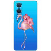 Прозрачный чехол BoxFace OnePlus Nord CE 4 Lite 5G Floral Flamingo