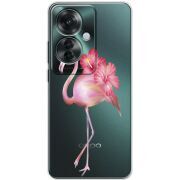 Прозрачный чехол BoxFace OPPO Reno 11 F Floral Flamingo