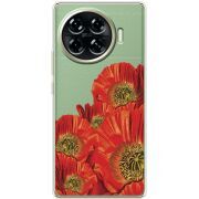 Прозрачный чехол BoxFace Tecno Spark 20 Pro Plus Red Poppies