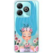 Прозрачный чехол BoxFace ZTE Blade A75 4G Blue Hair