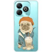 Прозрачный чехол BoxFace ZTE Blade A75 4G Dog Coffeeman