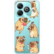 Прозрачный чехол BoxFace ZTE Blade A75 4G с 3D-глазками Pug