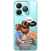 Прозрачный чехол BoxFace ZTE Blade A75 4G Super Mama and Son