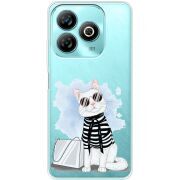 Прозрачный чехол BoxFace ZTE Blade A75 4G Cat Style
